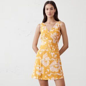 NWT Banana Republic Factory Linen-Blend Seamed Bodice Mini Dress